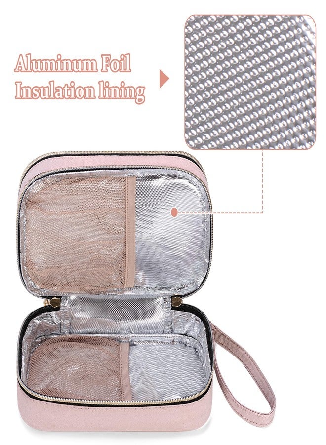 Yarwo Insulin Cooler Travel Case with 2 Ice Packs, Double-Layer Diabetic Insulated Organizer, Portable Medication Bag for Insulin Pens, Glucometer and Diabetes Care Kits, Dusty Rose (Patented Design) - Image 4